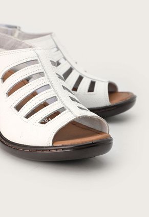 Sandalia Tacón Corrido Marfil-Marrón Romulo