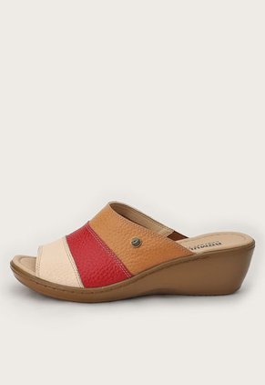 Sandalia Tacón Corrido Café-Multicolor Romulo
