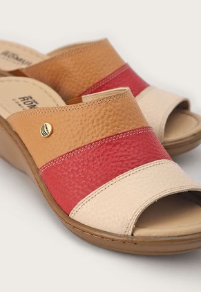 Sandalia Tacón Corrido Café-Multicolor Romulo