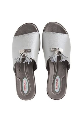 Sandalia Tacón Corrido Plata Romulo.