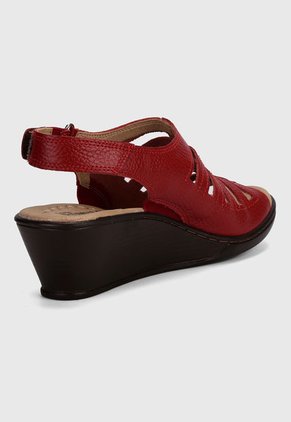 Sandalia Tacón Corrido Rojo Romulo
