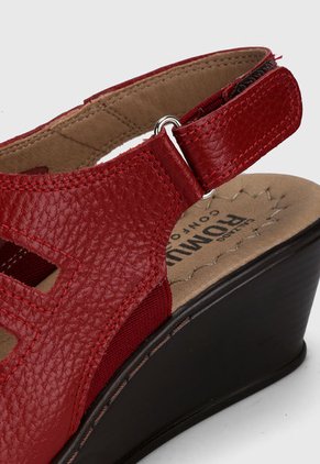 Sandalia Tacón Corrido Rojo Romulo