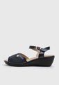 Sandalia Tacón Corrido Azul Navy-Negro Romulo de Romulo