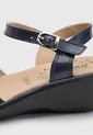 Sandalia Tacón Corrido Azul Navy-Negro Romulo de Romulo