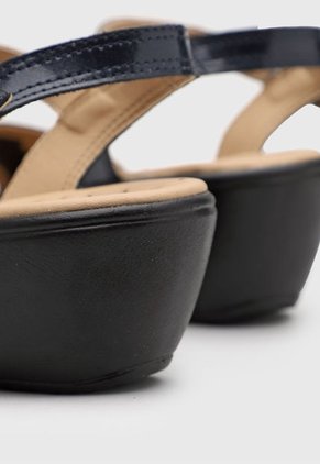 Sandalia Tacón Corrido Azul Navy-Negro Romulo