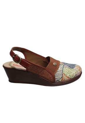 Romulo Sandalia Multicolor Para Dama Tacón Playero