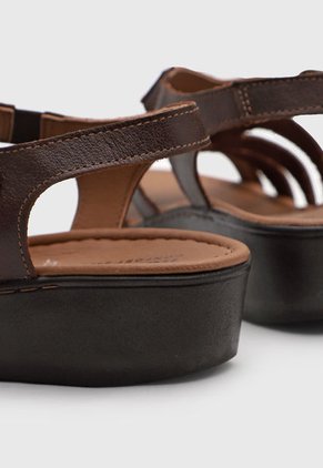 Sandalia Tacón Corrido Marrón Romulo