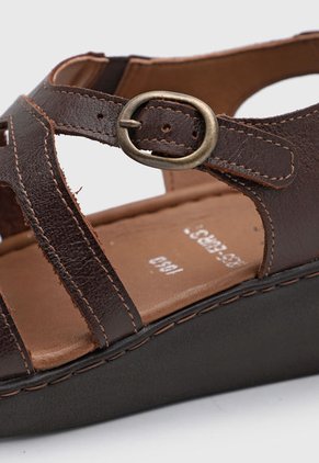 Sandalia Tacón Corrido Marrón Romulo