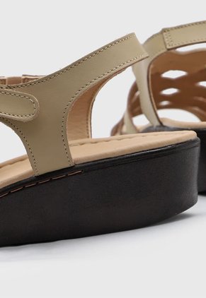 Sandalia Tacón Corrido Beige-Marrón Romulo