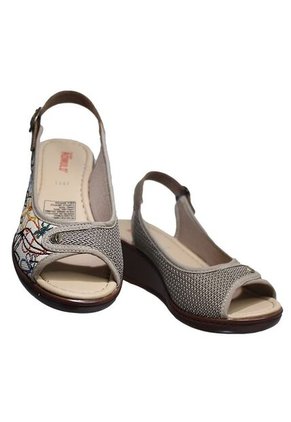 Sandalia Romulo Textil Mujer Ajuste Correa Tacón Corrido