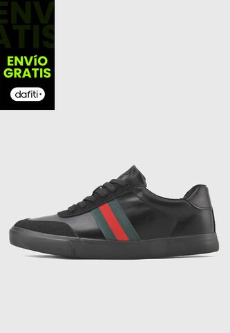 Tenis Lifestyle Negro-Verde Oscuro-Rojo Royal County of Berkshire Polo Club Royal County of Berkshire Polo