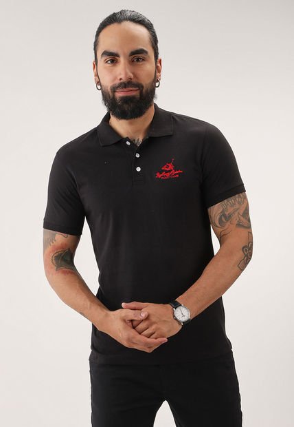Camiseta Negro-Rojo Royal County Of Berkshire Polo Club