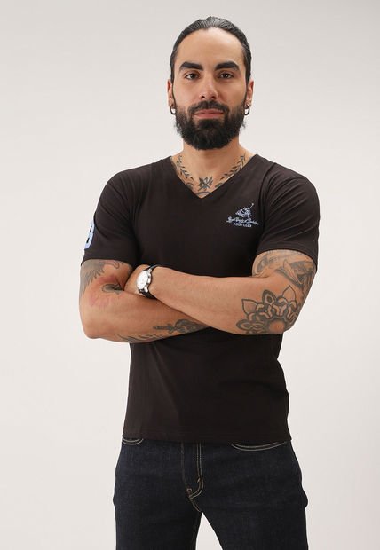 Camiseta Negro-Azul Royal County Of Berkshire Polo Club
