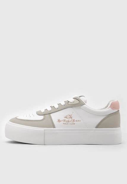 Tenis Lifestyle Blanco-Taupe-Rosa Royal County of Berkshire Polo Club