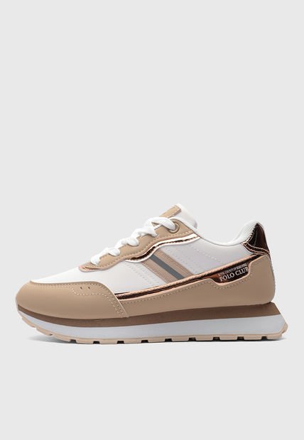 Tenis Lifestyle Blanco-Taupe-Oro Rosa Royal County of Berkshire Polo Club