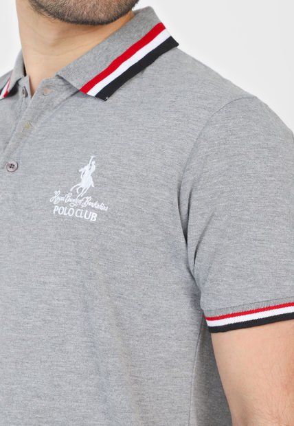 Ralph Lauren Royal County Playera Marca Polo Hombre Polo Gris-Azul