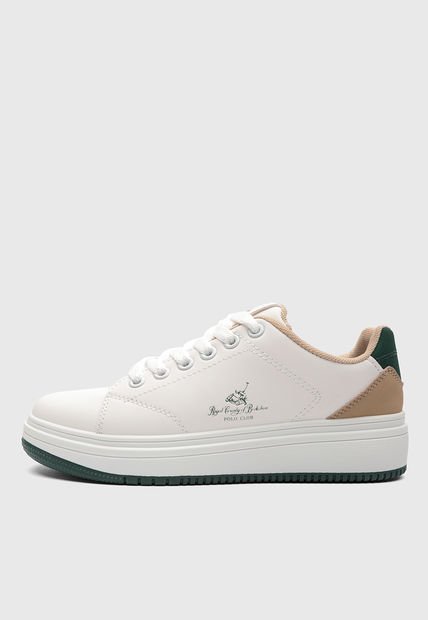 Tenis Lifestyle Blanco-Taupe-Verde Oscuro Royal County of Berkshire Polo Club