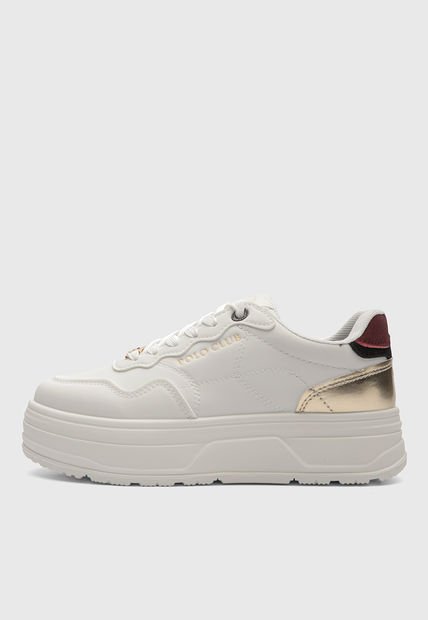 Tenis Lifestyle Blanco-Dorado-Vino Royal County of Berkshire Polo Club