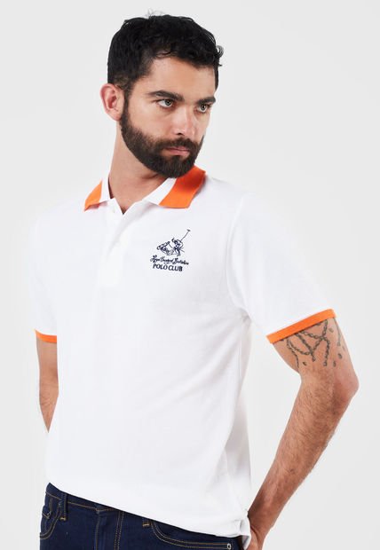 Camiseta Polo Blanco-Naranja-Azul Royal County of Berkshire Polo Club