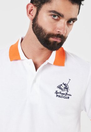 Camiseta Polo Blanco-Naranja-Azul Royal County of Berkshire Polo Club
