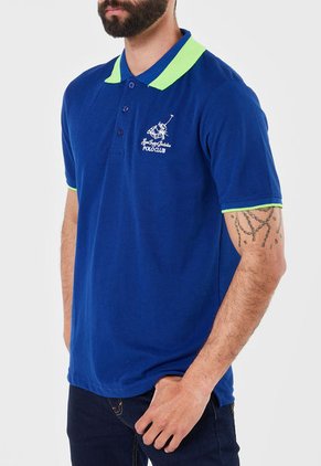 Camiseta Polo Azul-Verde Neón-Blanco Royal County of Berkshire Polo Club