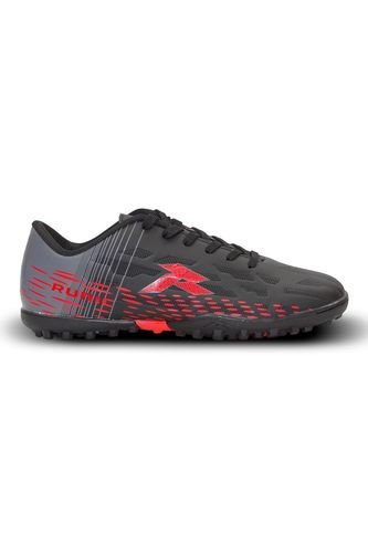 Guayos Runic Faster Turf Para Hombre-Negro/Rojo Runic