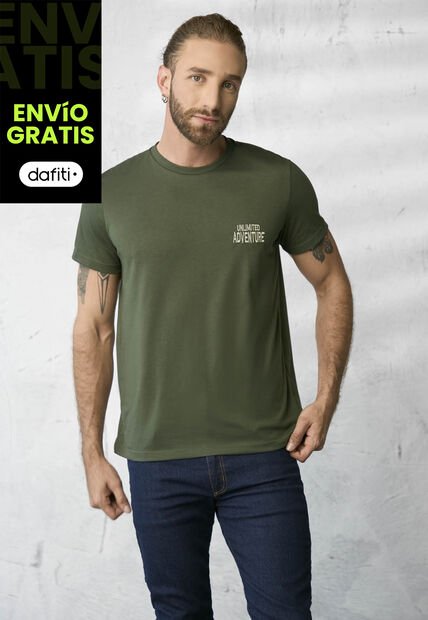 Camiseta Hombre Verde Militar Rutta 1855