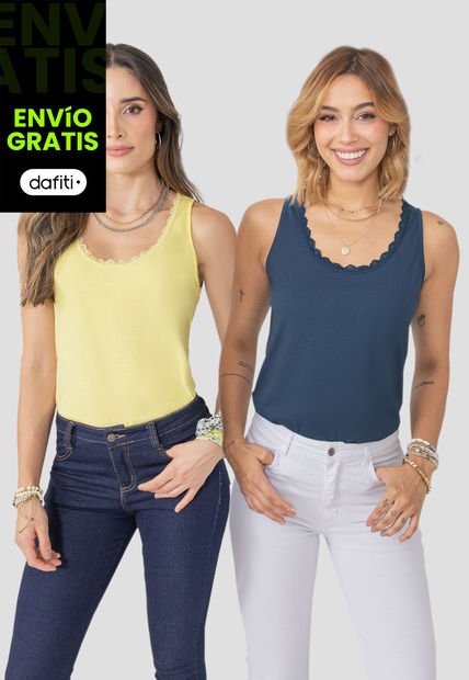 Camiseta Paq X2 Mujer Multicolor Rutta 34459