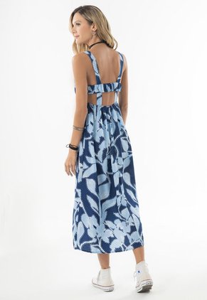 Vestido Largo Mujer Azul 9886