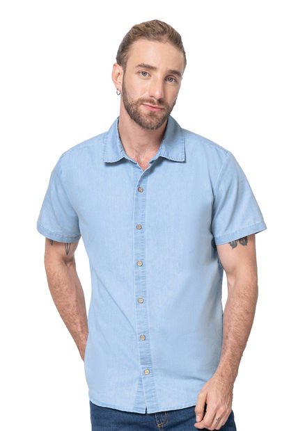 Camisa Hombre Azul Claro Rutta 4296