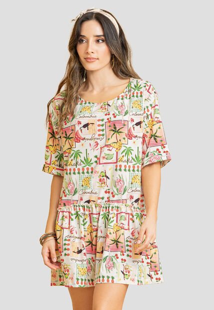 Vestido Corto Mujer Estampado Rutta 107951