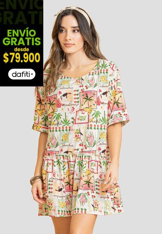 Vestido Corto Mujer Estampado Rutta 107951 Rutta