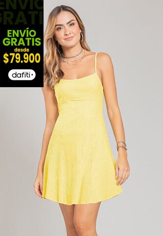 Vestido Corto Mujer Amarillo Pastel Rutta 107383 Rutta