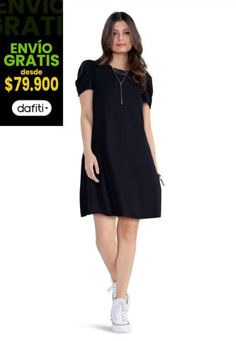 Vestido Corto Mujer Negro Rutta 3772 Rutta