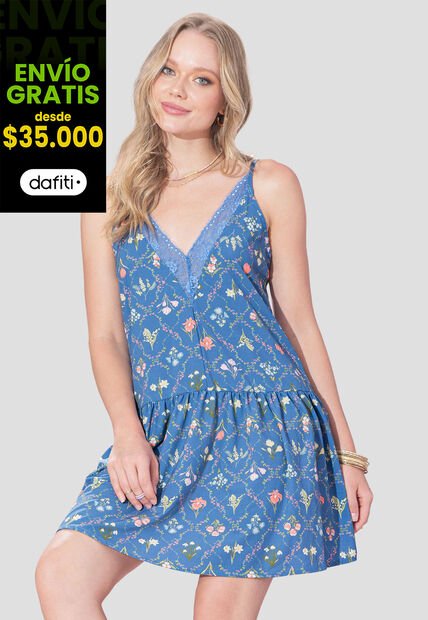 Vestido Corto Mujer Estampado Rutta 107349