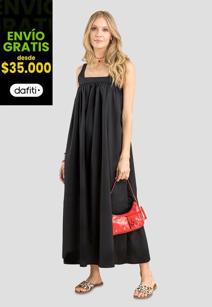 Vestido Largo Mujer Negro Rutta 104683