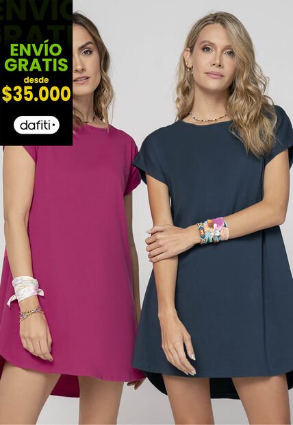 Vestido Paq X2 Mujer Multicolor Rutta 9734