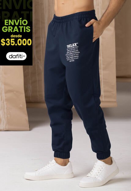 Jogger Hombre Azul Navy Rutta 6306