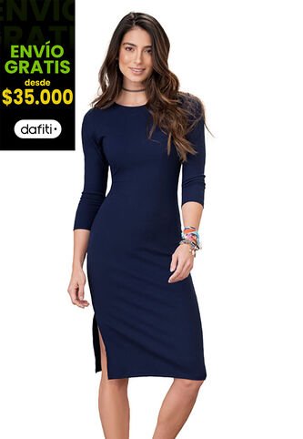 Vestido Largo Mujer Azul Navy Rutta 77615 Rutta