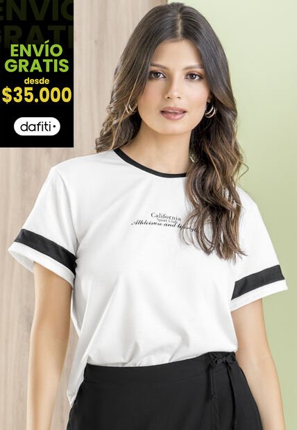 Camiseta Mujer Marfil Rutta 102884