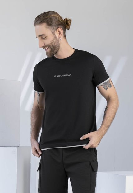 Camiseta Hombre Negro Rutta 1901