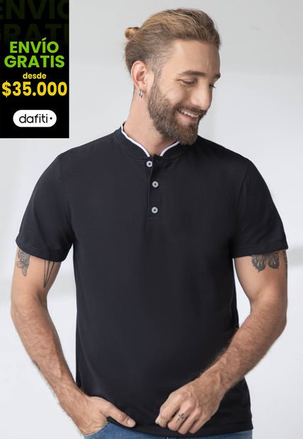 Polo Hombre Negro Rutta 2965