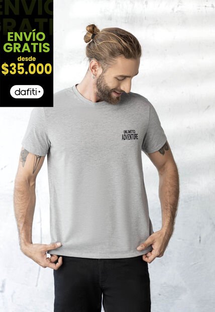 Camiseta Hombre Gris Jaspe Rutta 1855