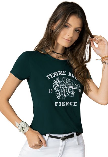 Camiseta Mujer Verde 87460