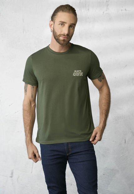 Camiseta Hombre Verde Militar Rutta 1855