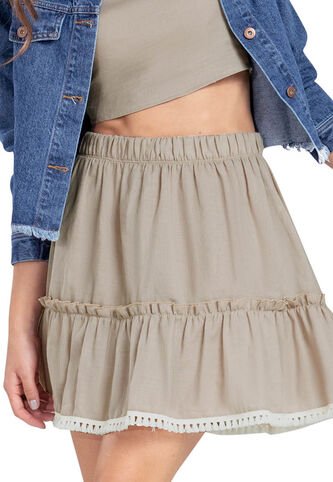 Falda Corta Mujer Caqui Rutta 7676 Rutta