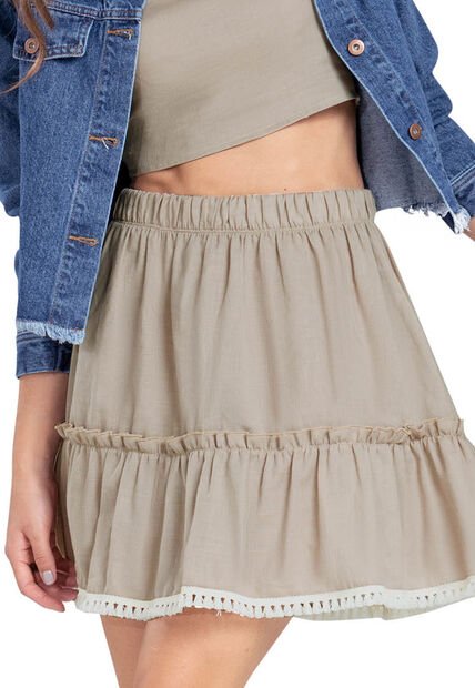 Falda Corta Mujer Caqui Rutta 7676