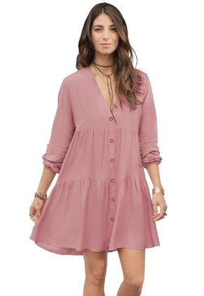 Vestido Corto Para Mujer Palo De Rosa Oscuro Rutta