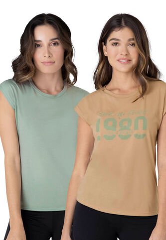 Camiseta Paq X2 Mujer Multicolor Rutta 89658 Rutta