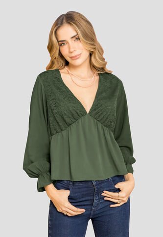 Blusa Mujer Verde Militar Rutta 104030 Rutta